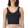 MHM004 HANES WOMEN'S MOVES CROP BRALETTE V-NECK CROPPED PULLOVER 2XL - BLACK