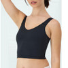 MHM004 HANES WOMEN'S MOVES CROP BRALETTE V-NECK CROPPED PULLOVER 2XL - BLACK