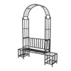Better Garden Steel Garden Arch with Seat and Plant Basket 7'6"x3'7" - NEW New