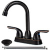 SOKA 4" TWO-HANDLE CENTERSET BATHROOM LAVATORY FAUCET, OIL RUBBED BRONZE - BLACK