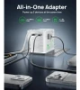 WOLLZZ 75W UNIVERSAL TRAVEL ADAPTER WITH 5 PORTS AND RETRACTABLE CABLE - WHITE New