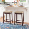 Linon Claridge Backless Counter Stool Faux Leather Wood Frame B014BXOT08 - Brown New