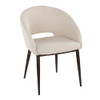 LumiSource Renee Chair, Upholstered, Contemporary, Cream Noise, Copper Metal New