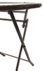 PHI VILLA Resin Wicker Patio Accent Table with Glass Tabletop B076QKG23V - Brown New