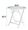 PHI VILLA Resin Wicker Patio Accent Table with Glass Tabletop B076QKG23V - Brown New