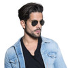 RAYBAN CLASSIC POLARIZED AVIATOR SUNGLASSES 58MM LEGEND GOLD BLACK