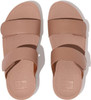 FITFLOP LULU ADJUSTABLE LEATHER SLIDES - SIZE: WOMEN 8.5 - BEIGE