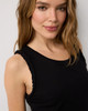 WHITE HOUSE BLACK MARKET RUCHED SLEEVELESS MIDI DRESS - SIZE: WOMEN M - BLACK