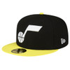 NBA MEN'S UTAH JAZZ NEW ERA 2-TONE 59FIFTY FITTED HAT - SIZE: 8 - BLACK/YELLOW