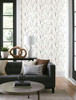 York Wallcoverings FH4026 Wildflower Sprigs Wallpaper Black/White New