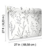 York Wallcoverings FH4026 Wildflower Sprigs Wallpaper Black/White New