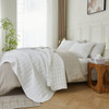 DAWSON COLLECTION DAWSON SEERSUCKER 3 PIECE TEXTURED QUILT SET KING - WHITE