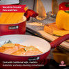 Pots and Pans Set Nonstick Ceramic 9-Piece Frying Cooking Pot - Red New