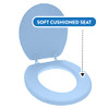 Ginsey Home Solutions Coastal Blue Round Soft Cushioned Toilet Seat New