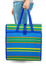 Camco 9' x 12' Handy Mat with Strap - Blue, Green, and Yellow Striped Pattern New
