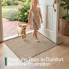 LUMI ULTRA THIN INDOOR DOOR MAT 17X30, NON-SLIP RUBBER DIRT TRAPPER - KHAKI New
