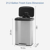 21 Gallon/80 Liter Kitchen Trash Can Stainless Lid, Step-on Waste Bins - Silver New