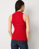 WHITE HOUSE BLACK MARKET HALF ZIP HALTER SWEATER TANK SIZE: WOMEN M - GOJI BERRY