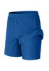JUMP START MEN'S 2 IN 1 STRETCH GYM RUNNING SHORTS WITH LINER - SIZE: XL - ROYAL