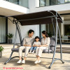 ZSHIYUIO PATIO SWING WITH ADJUSTABLE CANOPY & THICKENED CUSHIONS, GRAY