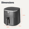AMAZON BASICS 6-QUART DIGITAL AIR FRYER EASY VIEW WINDOW 1550W AFT0003B - BLACK