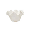 Creative Co-Op Stoneware Ruffled Hobnail Decorative Bowl, White Pearlized Glaze