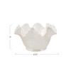Creative Co-Op Stoneware Ruffled Hobnail Decorative Bowl, White Pearlized Glaze
