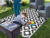 BalajeesUSA Outdoor Rugs - 2 PK 5x7 Grey, Reversible Plastic Straw mats New