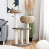 Tangkula Modern Cat Tree Small/Tall Cat Tower Natural Scratching Post