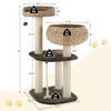 Tangkula Modern Cat Tree Small/Tall Cat Tower Natural Scratching Post