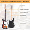 GLARRY Full Size Electric Bass Guitar 4 String Exquisite, B09K75R294 - Sunset New
