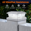 Brightever 4x4 Post Solar Lights, Solar Post Cap Lights White 8-Pack