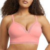 DM2322 MAIDENFORM WOMEN LACE TRIM TRIANGLE BRALETTE PULLOVER 2XL CORAL ZEST