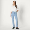 Amazon Essentials Women's High-Rise Straight Leg Jean, Tinted Ice Light Wash, 18 New