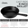 CUISINEL PRE SEASONED CAST IRON SKILLET (8-INCH) OVEN SAFE COOKWARE - BLACK/RED