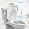 GarveeTech Elongated Toilet Seat with Built-in Toddler Seat & Slow Close, White