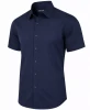 JAMES TAILOR SHORT SLEEVE DRESS BUTTON DOWN SHIRT - SIZE: MEN M - NAVY New