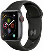 For Parts: Apple Watch 4 GPS Cell 40mm Space Gray Alum Black Band CRACKED SCREEN/LCD