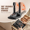 VEVOR 180° FOLDABLE 2 TUBES SHOE DRYER PORTABLE BOOT DRYER TIMER - BLACK/ORANGE