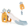 COSTWAY INDOOR FOLDABLE KIDS SLIDE,CLIMBER BASKETBALL HOOP & BALL BUFFER ZONE New
