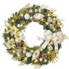 WANNA-CUL Pre-Lit 24 Inch Lighted Christmas Wreath, Ball Ornaments, B096DPFKPS New