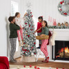 Best Choice Products Flocked Pencil Christmas Tree Unlit Slim Holiday Decoration New