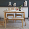 Lavinia Canberra 37.4" Wooden Dining Bench Solid Malaysian Oak - Natural Oak