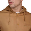 CHAMPION MEN LIGHTWEIGHT VARSITY JACKET WITH JERSEY HOOD SIZE L TOBACCO New