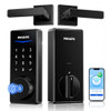 Philips Wi-Fi Smart Deadbolt Lock 2 Handle Keypad Front  - Matte Black