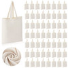 Roowest 60 Pack Canvas Tote Bags Bulk 16" x 15" Lightweight Medium New