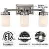 MOTINI 3-Light Vanity Light Fixture Sconce 3-3922-1-101-3 Finish Brushed Nickel New