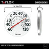 Taylor Extra Large Metal Wall Thermometer 18 inch B001A0K8KQ - White New