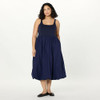 SS25-54 THE DROP WOMEN'S TINA SCOOP NECK BUBBLE HEM DRESS BLUE SIZE S