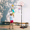 Yaheetech Portable Basketball Hoop/Youth Stand 6.4-8.2ft Height Adjustable Red New